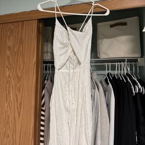 Chic White Textured Mini Dress